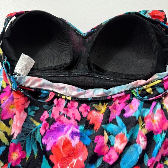 Swim Solutions Plus Floral V-Neck Swimdress Bust Support Tummy Control 18W NWT - Picture 7 of 14